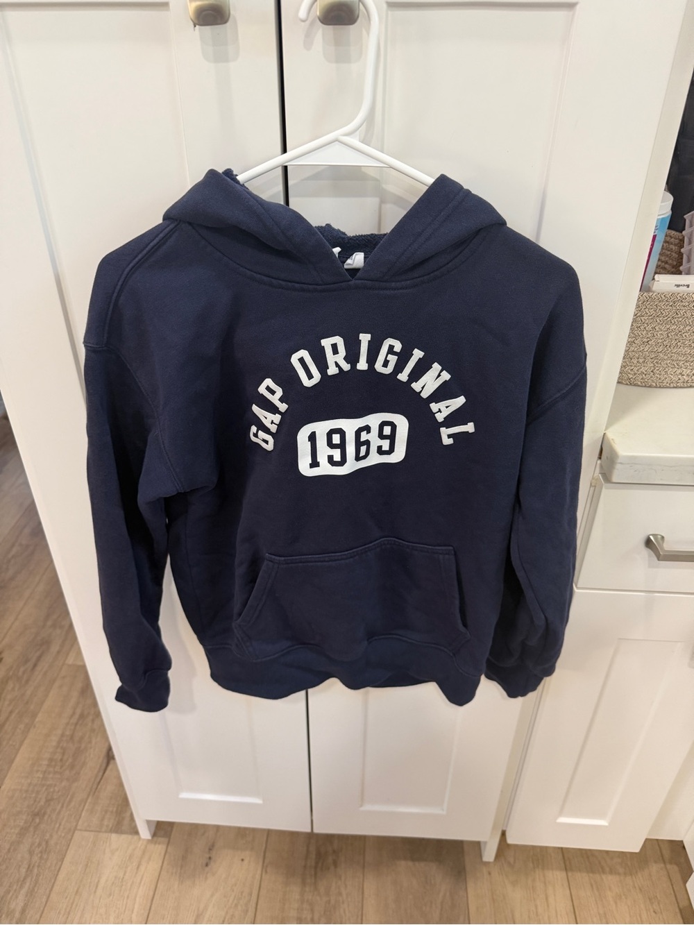 GAP Navy Blue Hoodie with White Logo